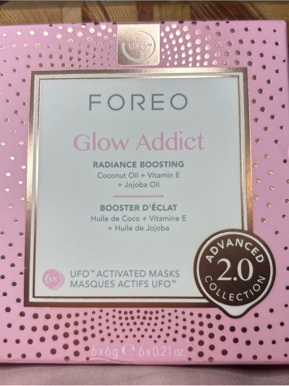 FOREO Glow Addict Radiance Boosting Face Masks - Pink & Rose Gold Accents